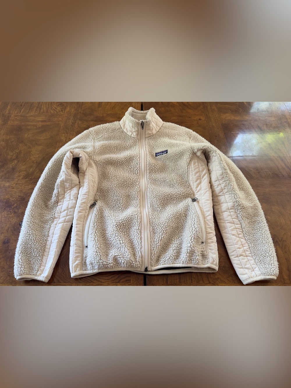 Vintage Patagonia Synchilla Womens Cream Beige Sherpa Fleece Jacket Windbreaker